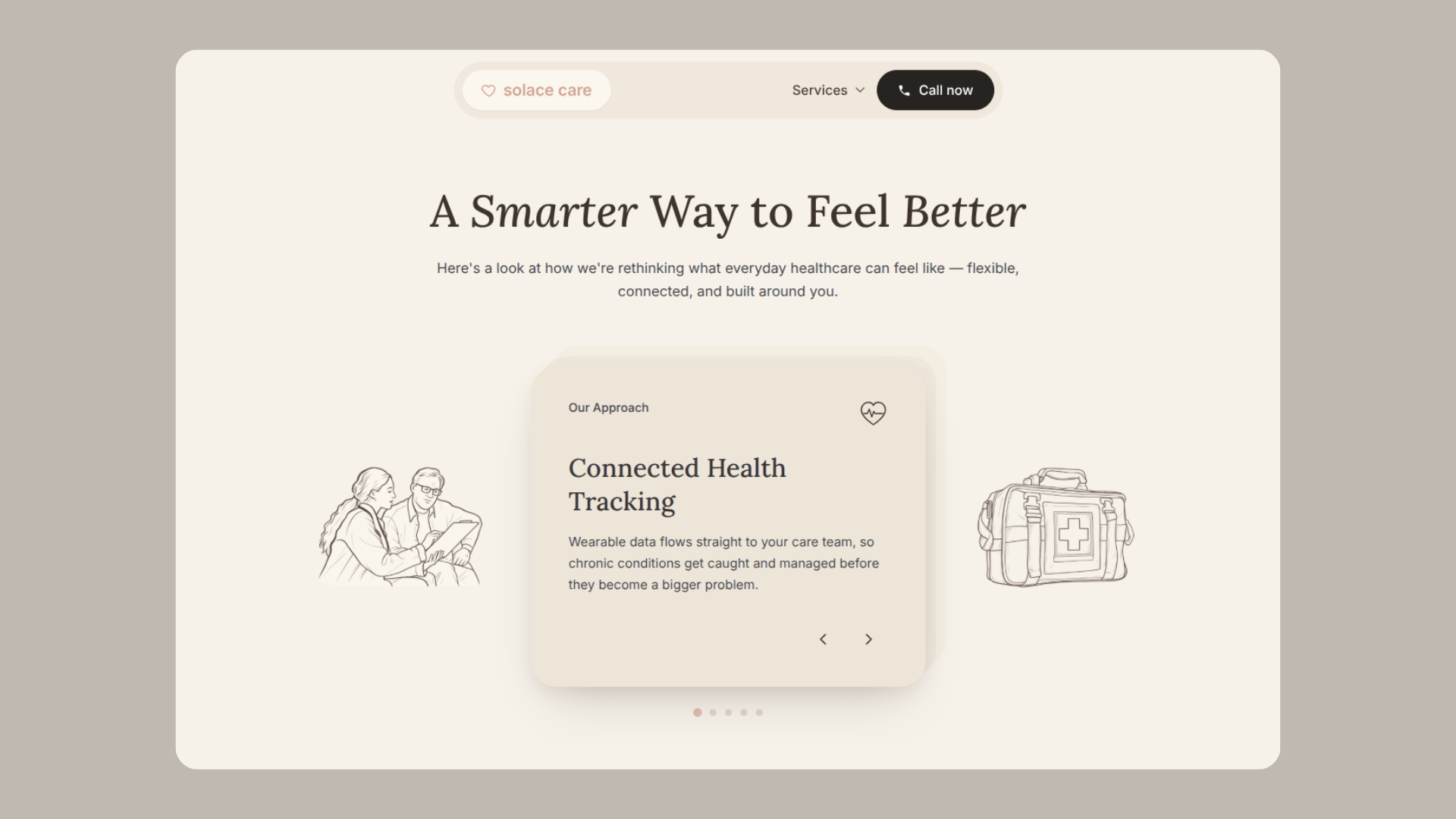 Solace Care homepage screenshot