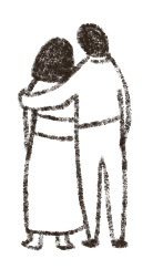 Illustration of a man and woman standing together